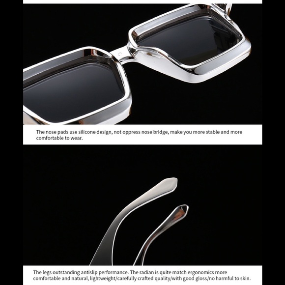 Luxury Brand Designer Square Sunglasses Silver Gold Men - Picture 15 of 16